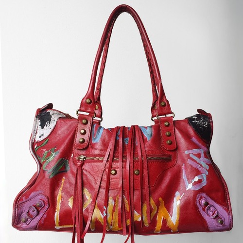 Vintage city bag - large, red